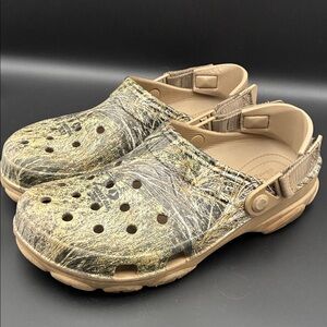 CROCS Unisex Mossy Oak Camo-Pattern Slip-On Adjustable Clogs Men 8 Women 10